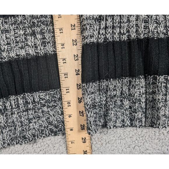 BCBGMaxAzria Poncho Womens One Size Black Grey Striped Sweater Poncho - NO TAG - Picture 5 of 6